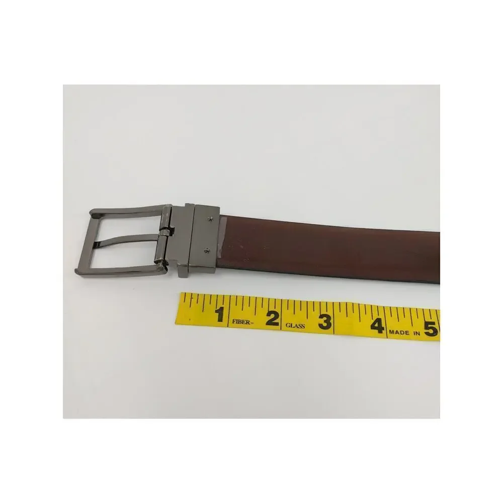 John Henry Reversible Belt Mens 34 Black-Brown Bonded-Leather Classic‎ Workwear